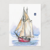 (021) Noorderlicht Sailboot Briefkaart (Voorkant)