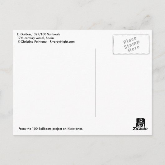 (027) El Galéon Sailships Briefkaart (Achterkant)