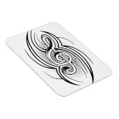 028 ZWARTE WIT TREBLE CLEF TATTOO VECTOR DESIGN M MAGNEET (Rechterzijde)