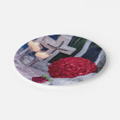 0294-Rozen, Ringen, Kaars Papieren Bordje (Gekanteld)