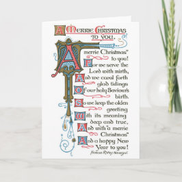 029 Vintage Christmas Kaart Verlicht Manuscript