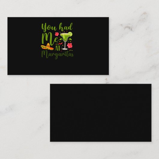 02.Cinco de Mayo je had me in Margaritas Margarit Visitekaartje (Voorkant / Achterkant)