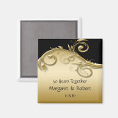 02 Goud en Zwart 50e Jubileum Magneet (Voorkant / Achterkant)