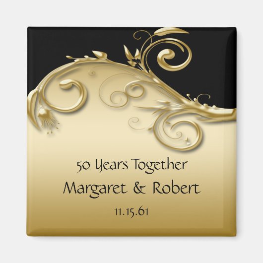 02 Goud en Zwart 50e Jubileum Magneet (Voorkant)