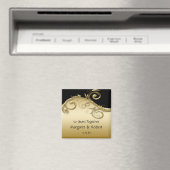 02 Goud en Zwart 50ste verjaardag magneet (Insitu (Vaatwasser))