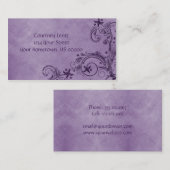 02 Paars Visitekaartje van vatbare bloemen (Voorkant / Achterkant)