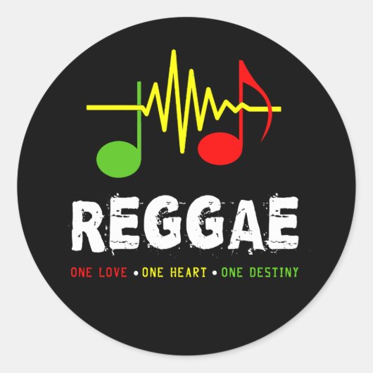 02 Reggae Soundwave Ronde Sticker (Voorkant)
