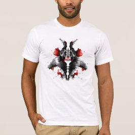 02 Zwarte & Rode Rorschach Inktvlek Abstract T-Shi T-shirt