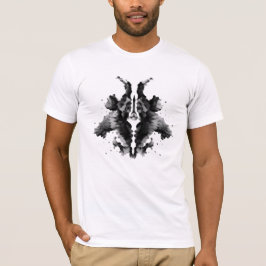 02 Zwarte Rorschach Inktvlek Abstracte Kunst T-Shi T-shirt