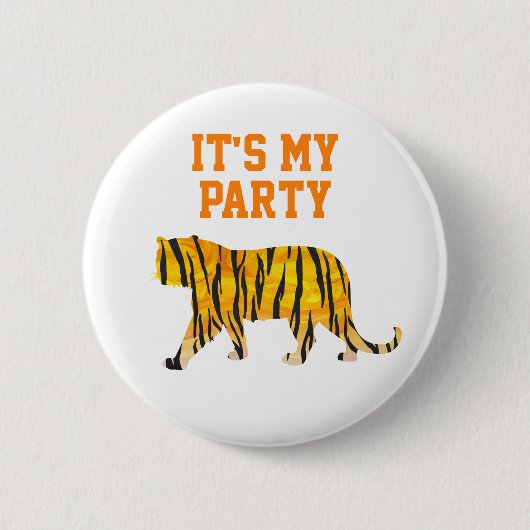 02of12 Aangepaste tijger op jaarbasis Ronde Button 5,7 Cm (Voorkant)