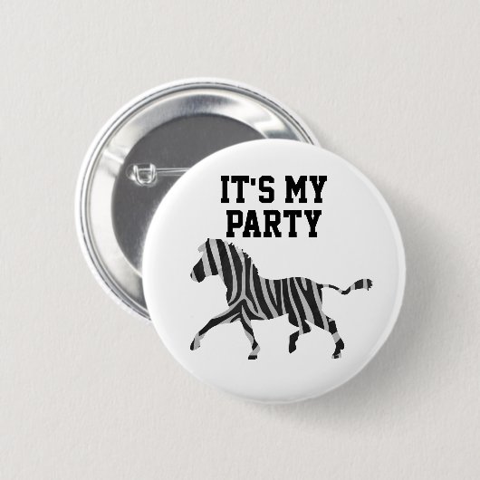 02of12 Aangepaste Zebra op jaarbasis Ronde Button 5,7 Cm (Voorkant /achterkant)