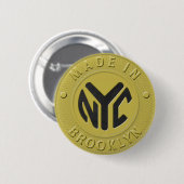 02of12 Brooklyn Token Feest Knop Ronde Button 5,7 Cm (Voorkant /achterkant)