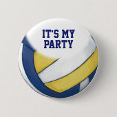 02of12 Custom Volleyball Party Button (Voorkant)