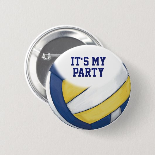 02of12 Custom Volleyball Party Button (Voorkant /achterkant)