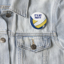 02of12 Custom Volleyball Party Button