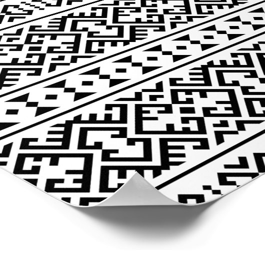 03012020 Tribal etnische Patroon-08 Poster (Hoek)