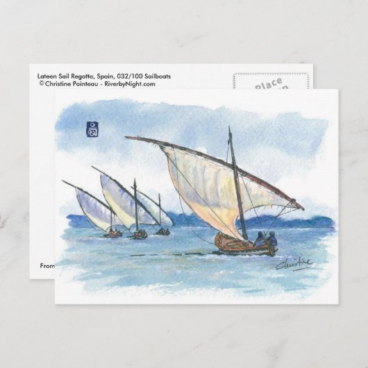 (032) Lateen Sail Regatta Sailships Briefkaart (Voorkant / Achterkant)