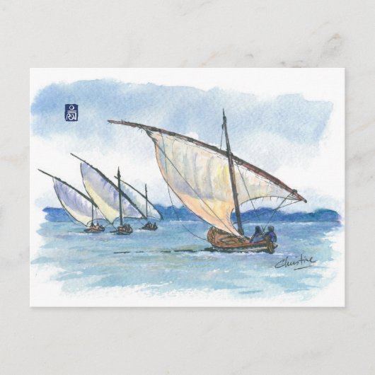 (032) Lateen Sail Regatta Sailships Briefkaart (Voorkant)