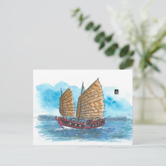 (033) Princess Tai Ping Junk Briefkaart (Staand voorkant)