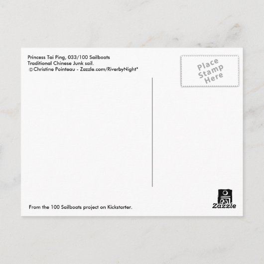 (033) Princess Tai Ping Junk Briefkaart (Achterkant)