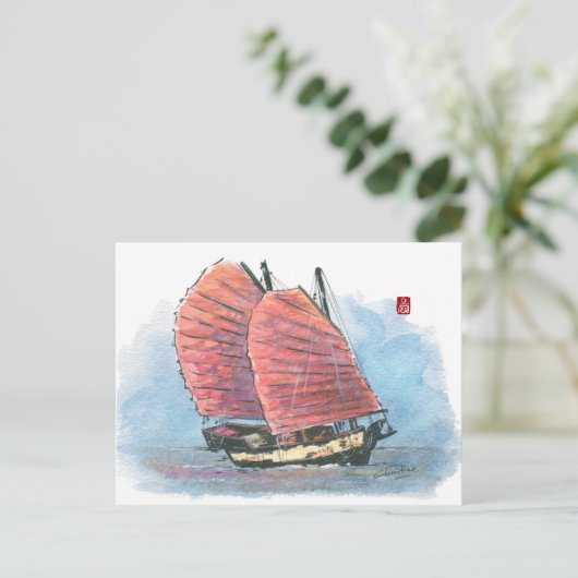 (034) Traditionele zeepboten Briefkaart (Staand voorkant)