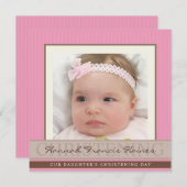 035 Christine : FOTO CHRISTENING INVITES Kaart (Voorkant / Achterkant)