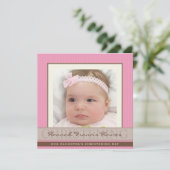 035 Christine : FOTO CHRISTENING INVITES Kaart (Staand voorkant)