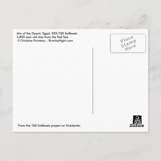 (035) Min van de woestijnschepen Briefkaart (Achterkant)