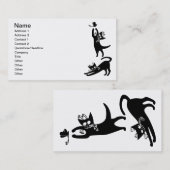 039 & 007 ZWARTE VANGSTEN DIEREN KUSTGEHALTE AAN C VISITEKAARTJE (Voorkant / Achterkant)