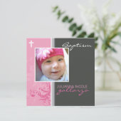 039 Celia :: Doopuitnodiging - posh 2SQ V1 Kaart (Staand voorkant)