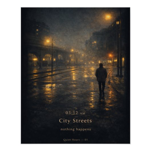 03:12 AM City Streets Moody Aesthetic Poster (Voorkant)