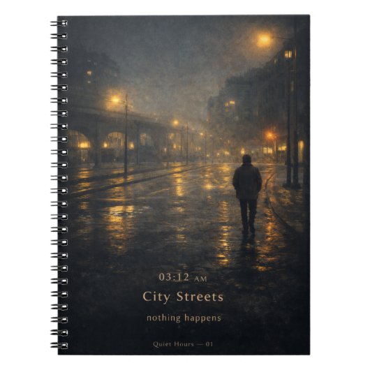 03:12 AM City Streets Moody Aesthetic Poster Notitieboek (Voorkant)