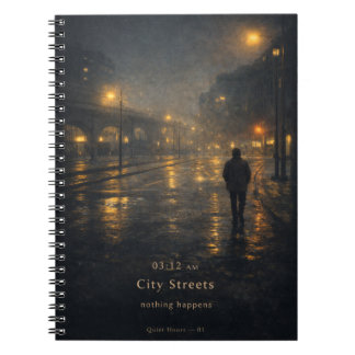 03:12 AM Stadsstraten Sfeervol Poster Notitieboek