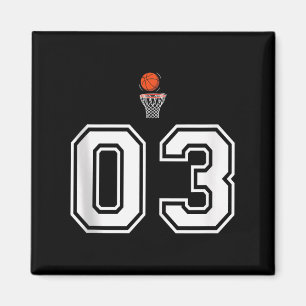 03 Aantal Basketbal Stijl Witte Tanktop Magneet