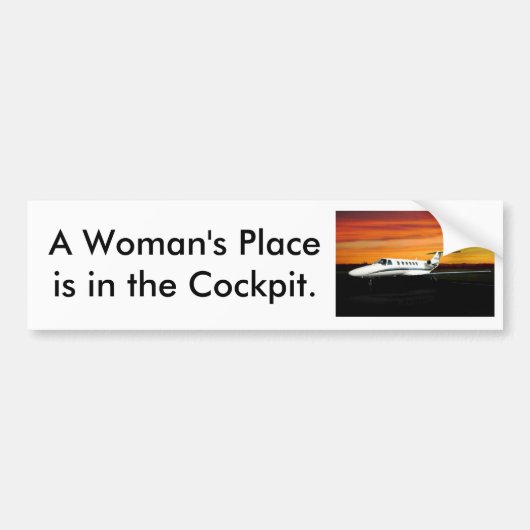 03_CitationJetCJ2_sn525A-0140_e, A Woman's Plac... Bumpersticker (Voorkant)