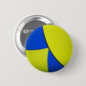 03 Gele en blauwe Abstracte ventilatorButton Ronde Button 5,7 Cm (Voorkant /achterkant)