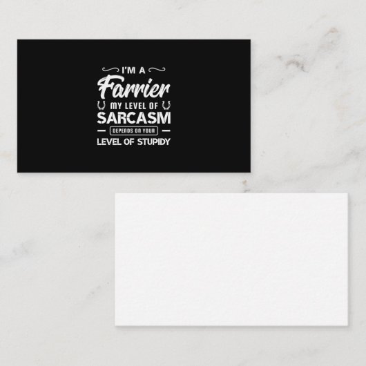 03.Im een fervent mens. Mijn Sarcasmniveau is van  Visitekaartje (Voorkant / Achterkant)