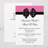 03 Roze Zwarte Stippen Bruiloftsreceptie Na Kaart (Voorkant / Achterkant)