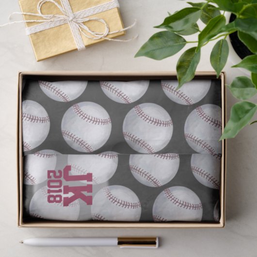 03of12 Baseball Patroon Weefsel Papier (Geschenk)