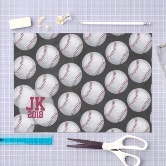 03of12 Baseball Patroon Weefsel Papier (Craft)