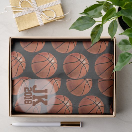 03of12 Basketball Patroonpapier Tissuepapier (Geschenk)