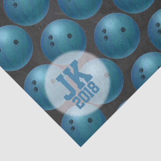 03of12 Blue Bowling Ball Pattern-document Tissuepapier (Detail)