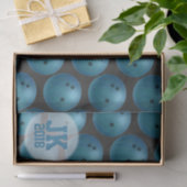 03of12 Blue Bowling Ball Pattern-document Tissuepapier (Geschenk)