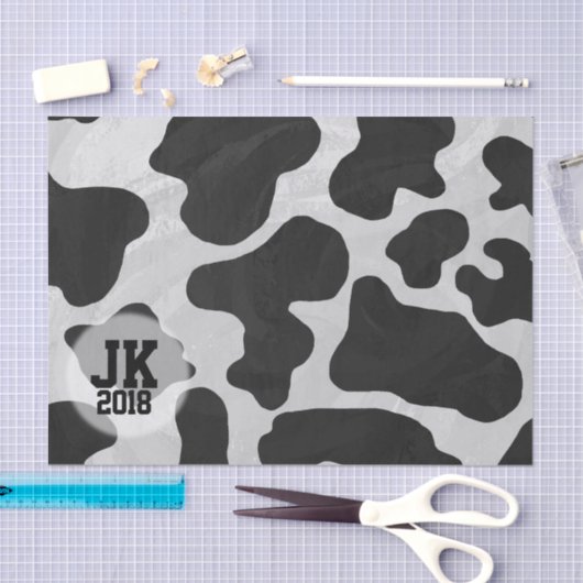 03of12 Koe Patroonpapier Tissuepapier (Craft)