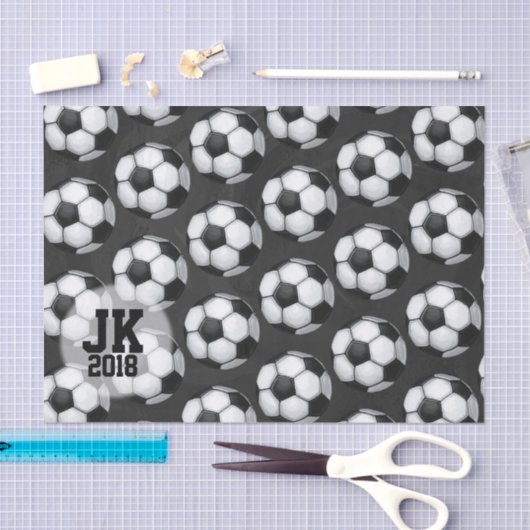 03of12 Voetbal Patroonpapier Tissuepapier (Craft)