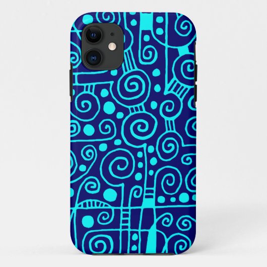 040512 - Cyan on Deep Navy.pdf Case-Mate iPhone Case (Achterkant)