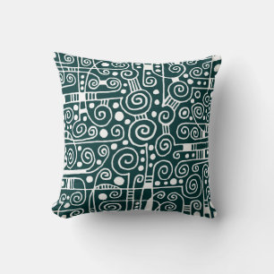 040512 - White on Cool Dark Green Kussen