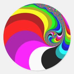 040 Obama - Fractal Art Ronde Sticker