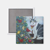 0417 Kerstkat Magneet (Voorkant / Achterkant)