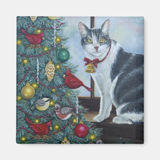 0417 Kerstkat Magneet (Voorkant)